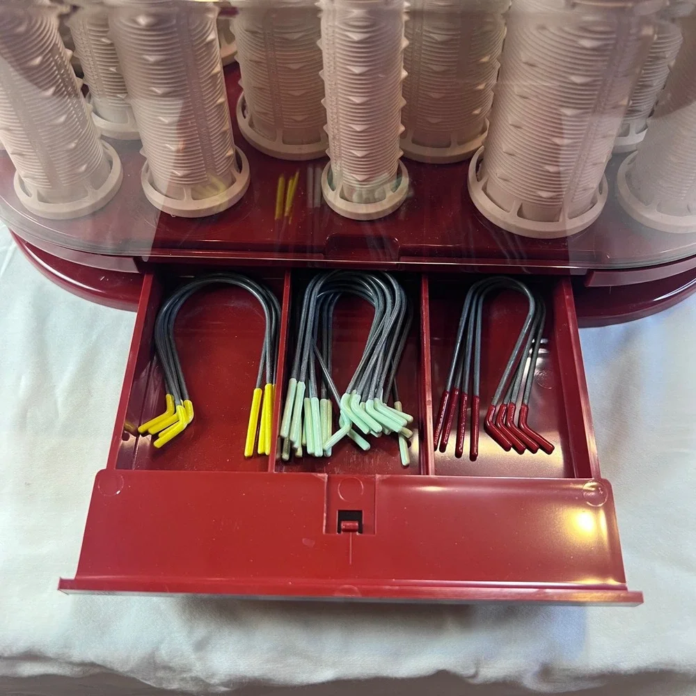 Clairol Time Saver Heated Rollers 20 Hair Setter PTC-20N Burgundy Vintage Style